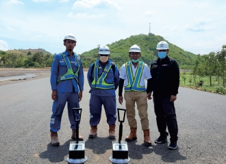 Asphalt Density Gauge application to determine density of asphalt mix road pavement for MotoGP in West Nusa Tenggara